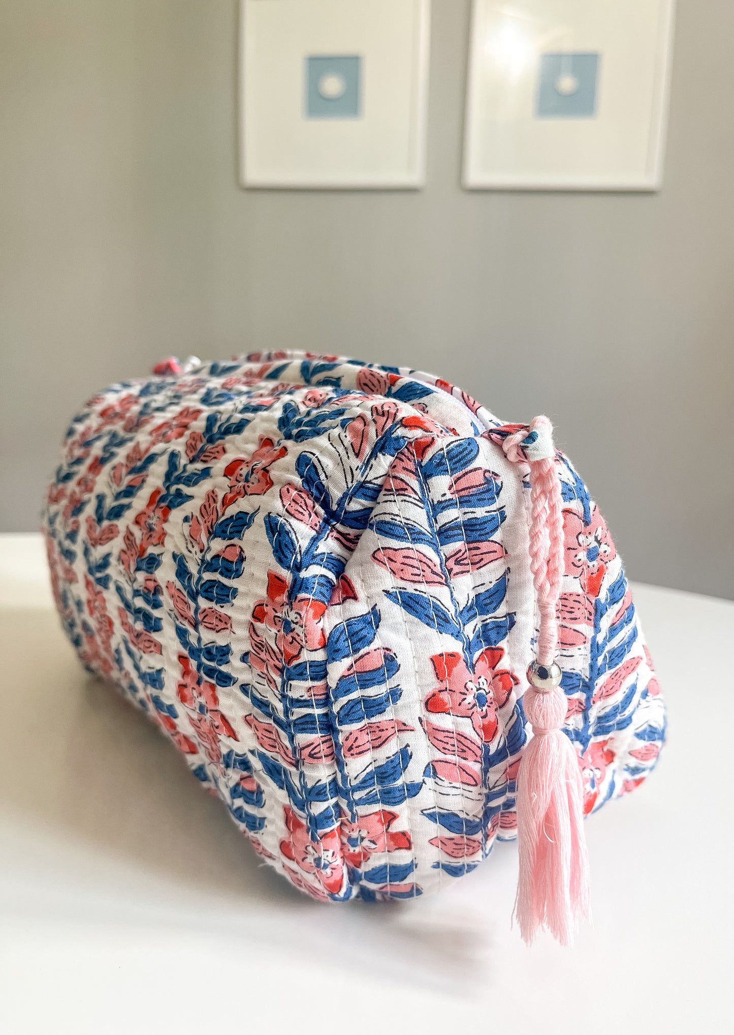 Block print cosmetic bag V