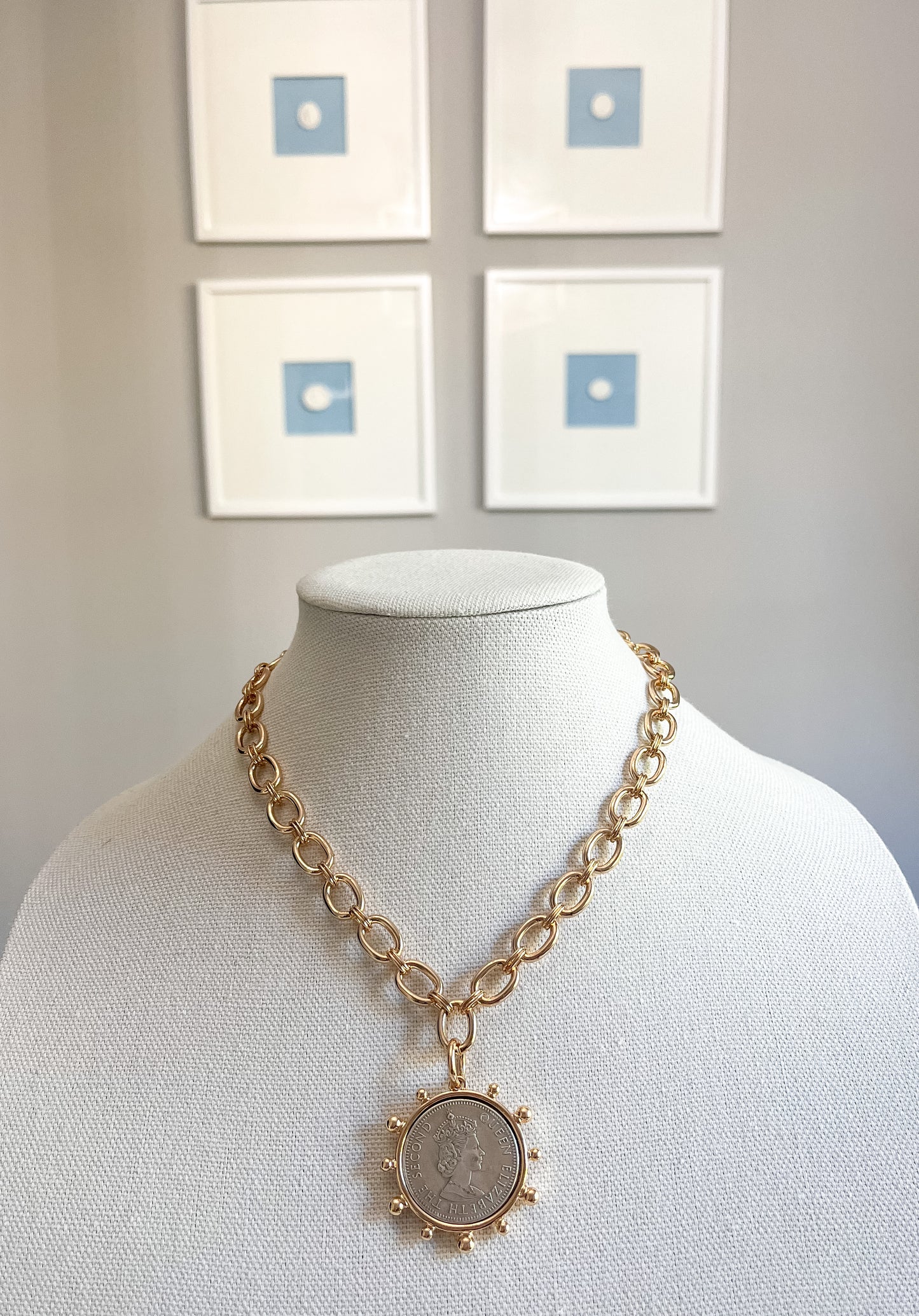 Queen coin necklace