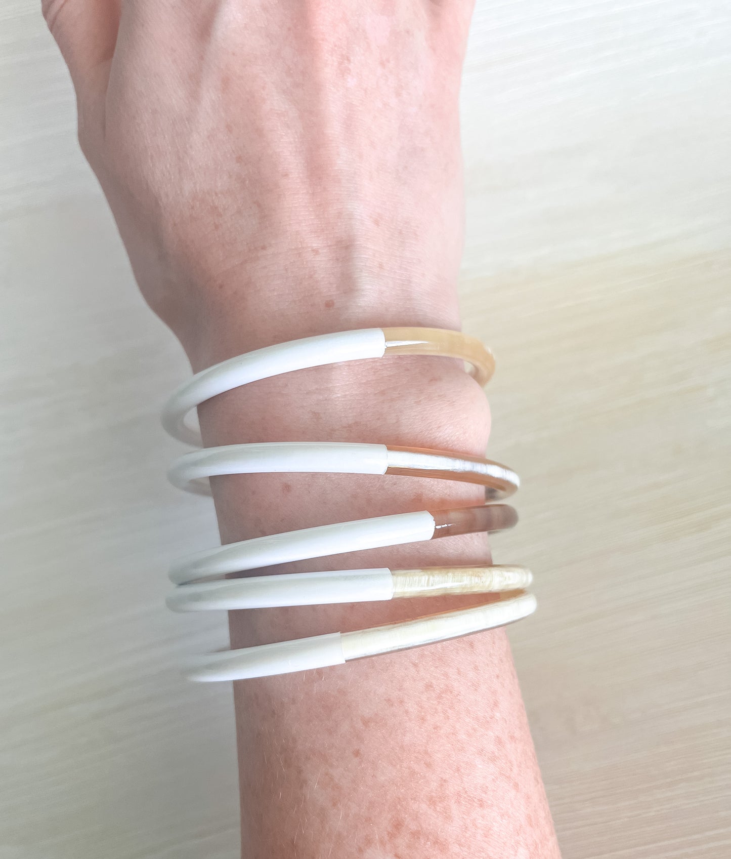 White horn bangles