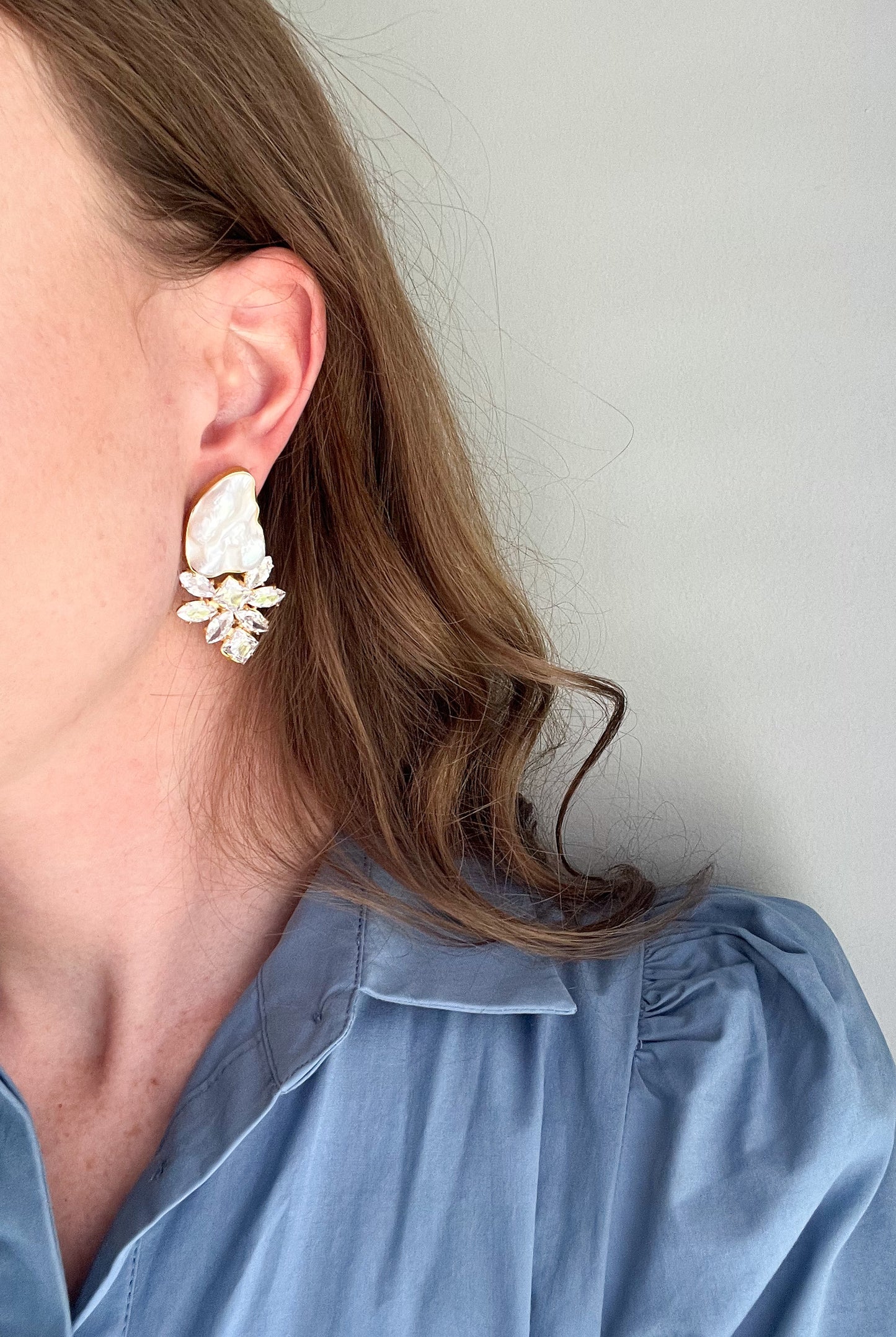 Baroque Crystal Leaf studs