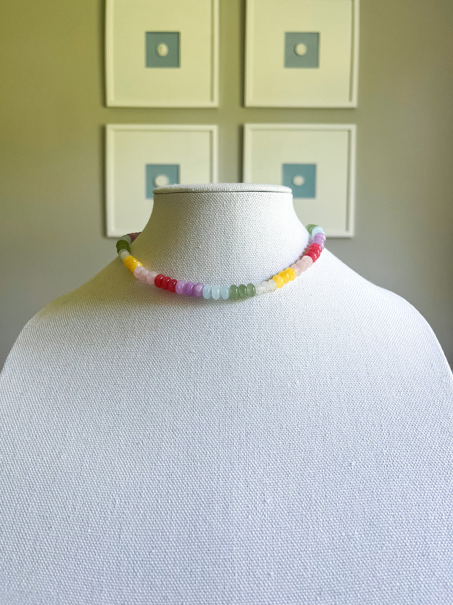 Rainbow row candy necklace
