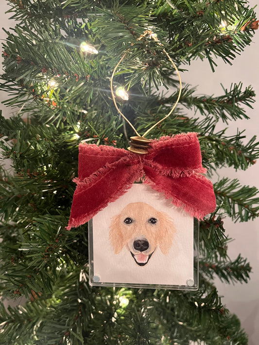Custom watercolor pet ornament