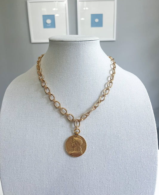 Chunky coin necklace