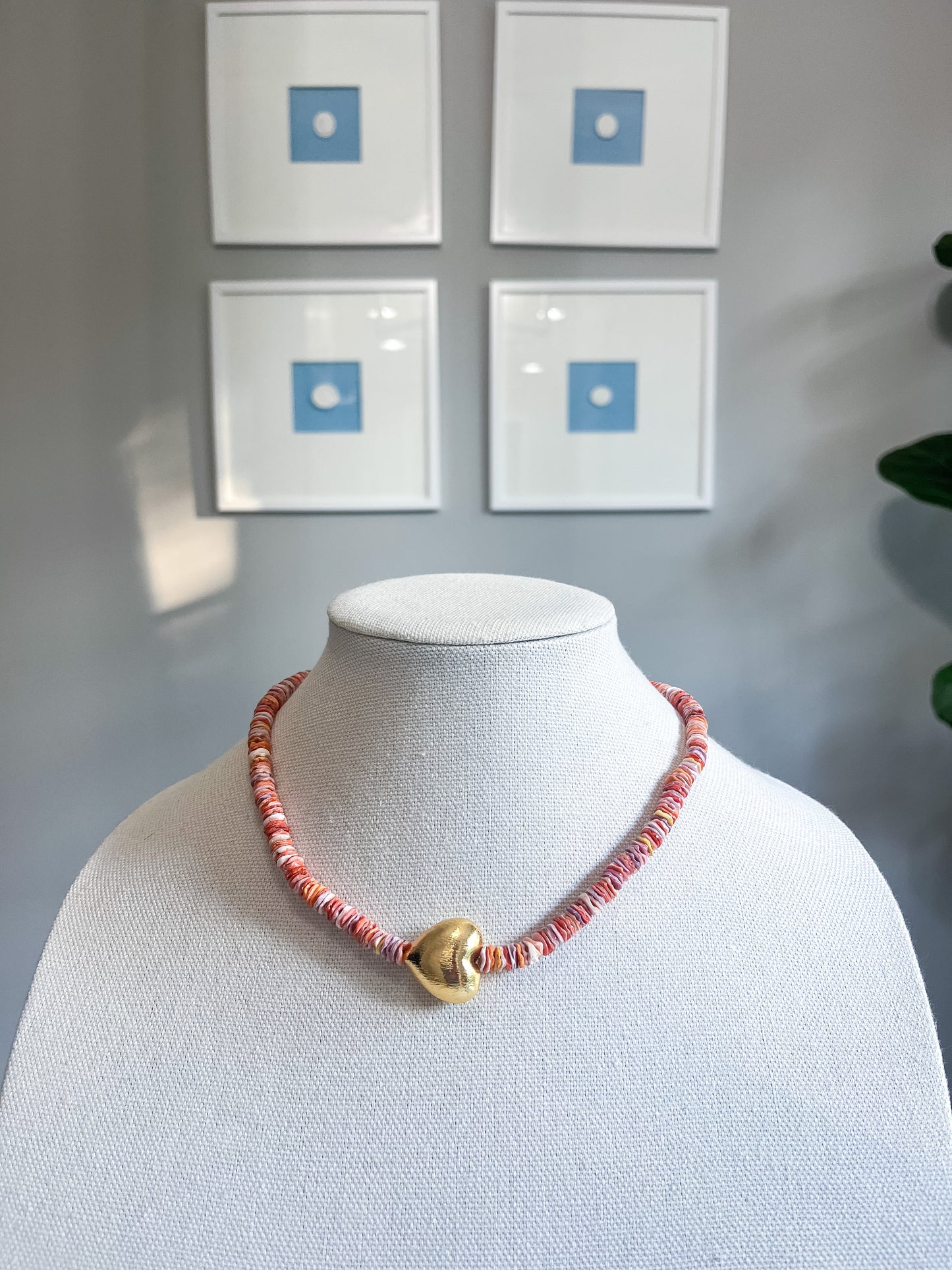 Heart & shells necklace