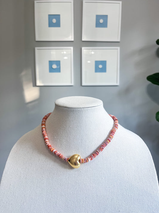 Heart & shells necklace